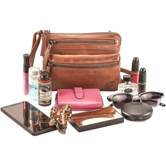 Small Crossbody Sling Bag Real Leather Purse for Women Crossover Trendy Shoulder - Picture 7 of 8